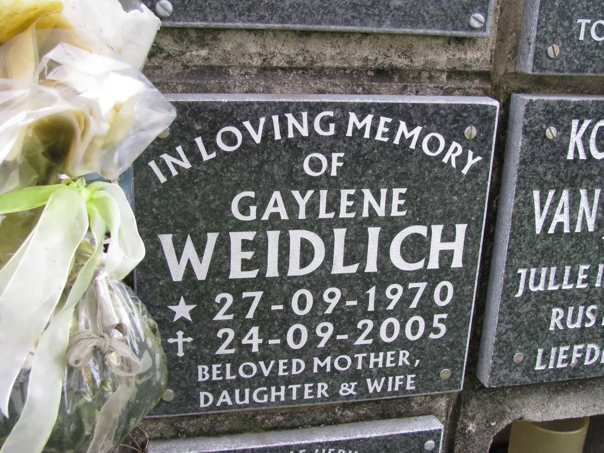 WEIDLICH Gaylene 1970-2005