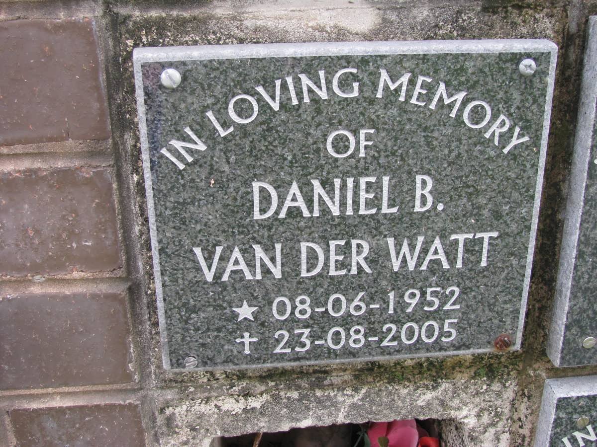 WATT Daniel B., van der 1952-2005