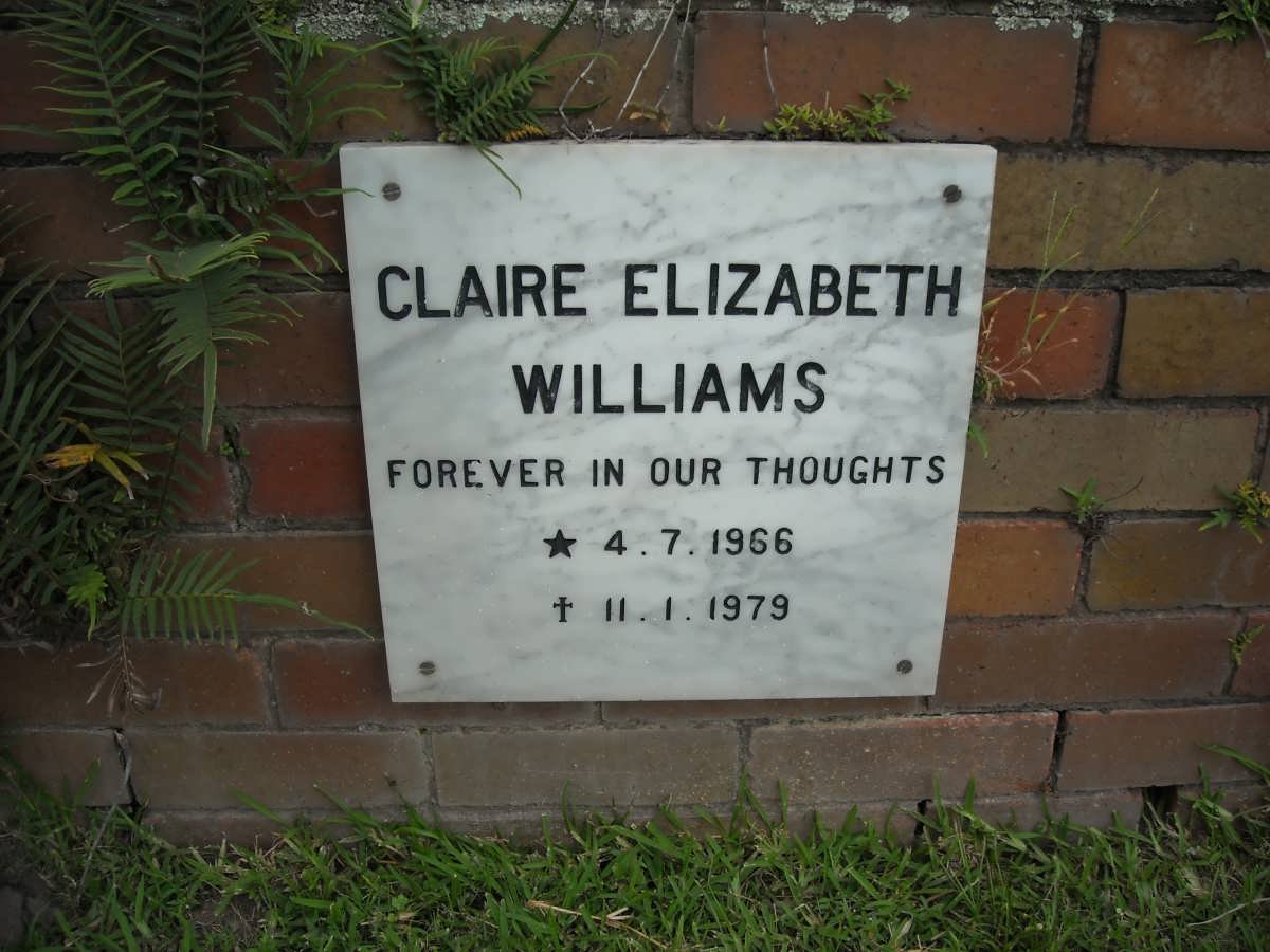 WILLIAMS Claire Elizabeth 1966-1979