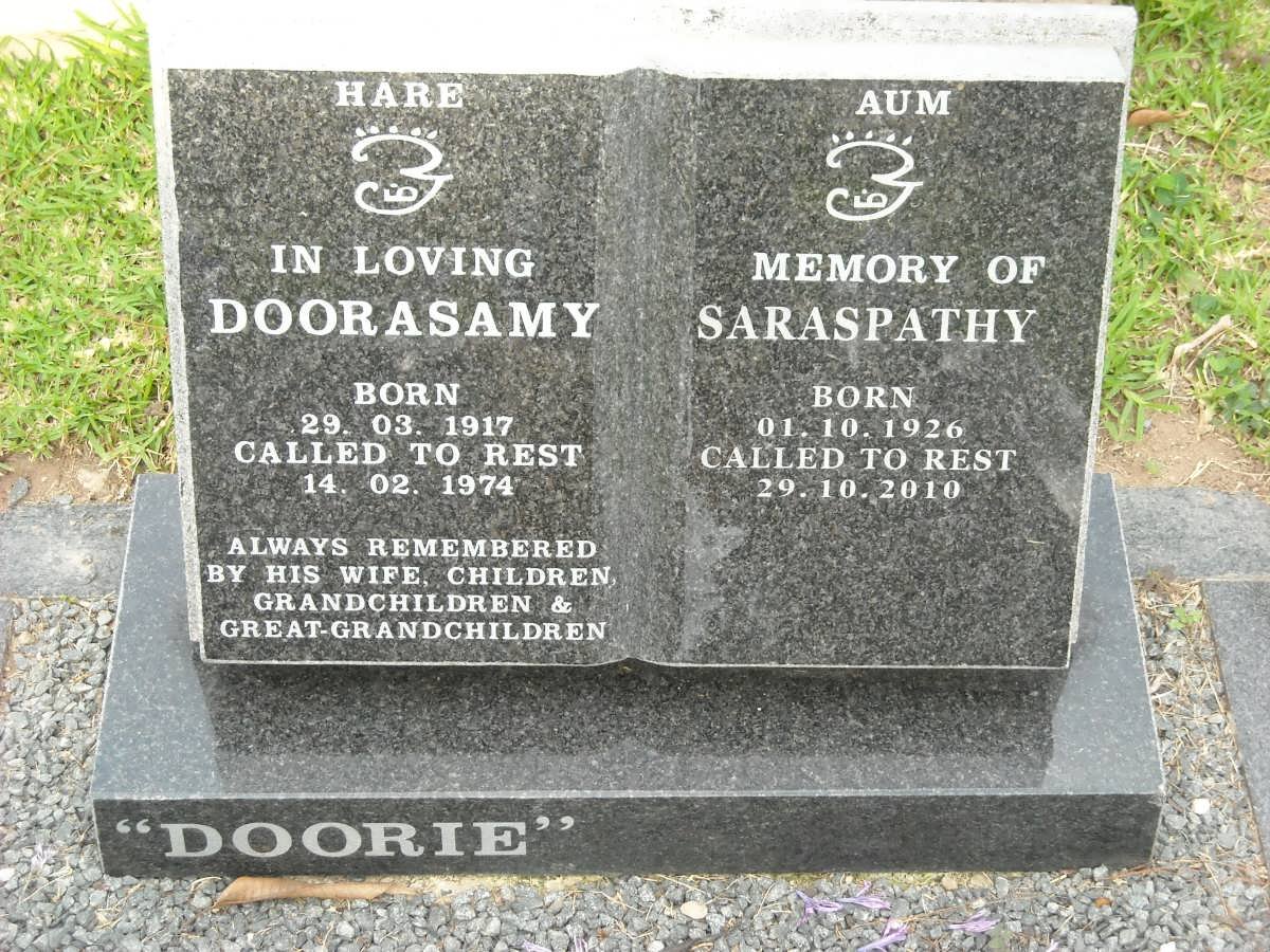 ? Doorasamy 1917-1974 &amp; Saraspathy 1926-2010