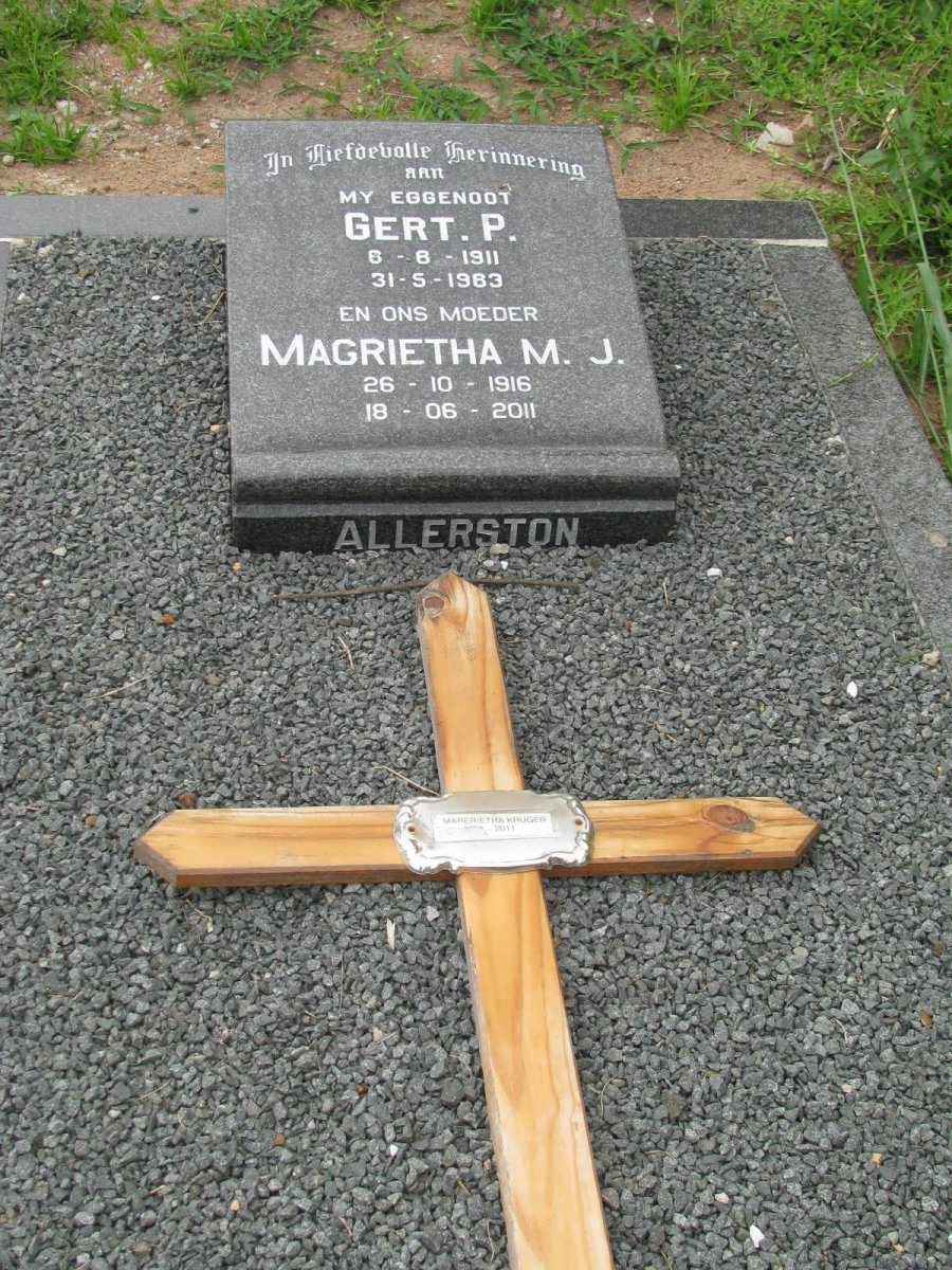 ALLERSTON Gert P. 1911-1983 &amp; Magrietha M.J. 1916-2001