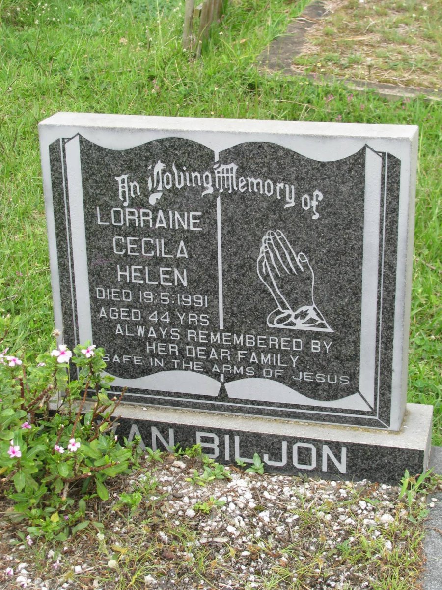 BILJON Lorraine Cecilia Helen, van -1991