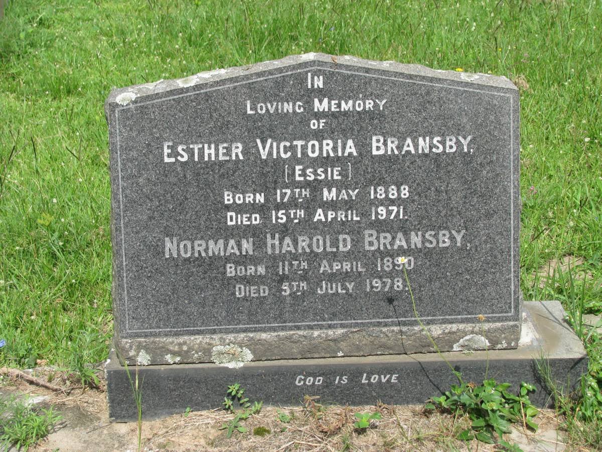 BRANSBY Norman Harold 1890-1978 &amp; Esther Victoria 1888-1971