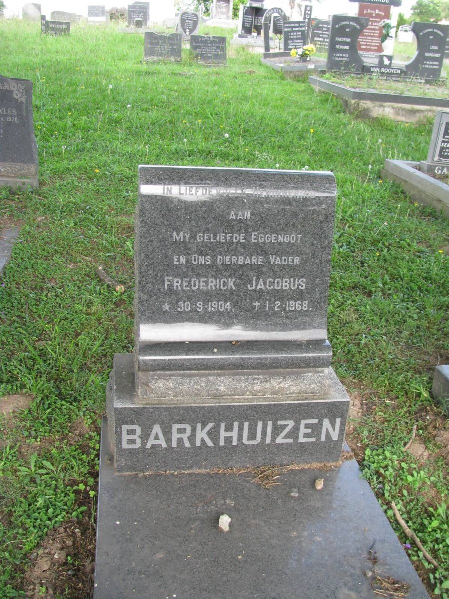 BARKHUIZEN Frederick Jacobus 1904-1968