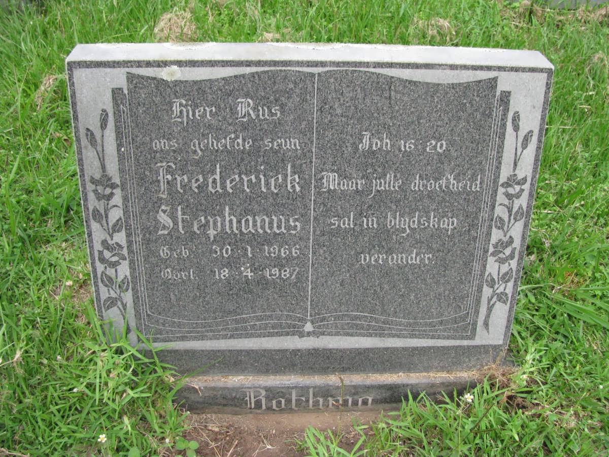 BOTHMA Frederick Stephanus 1966-1987