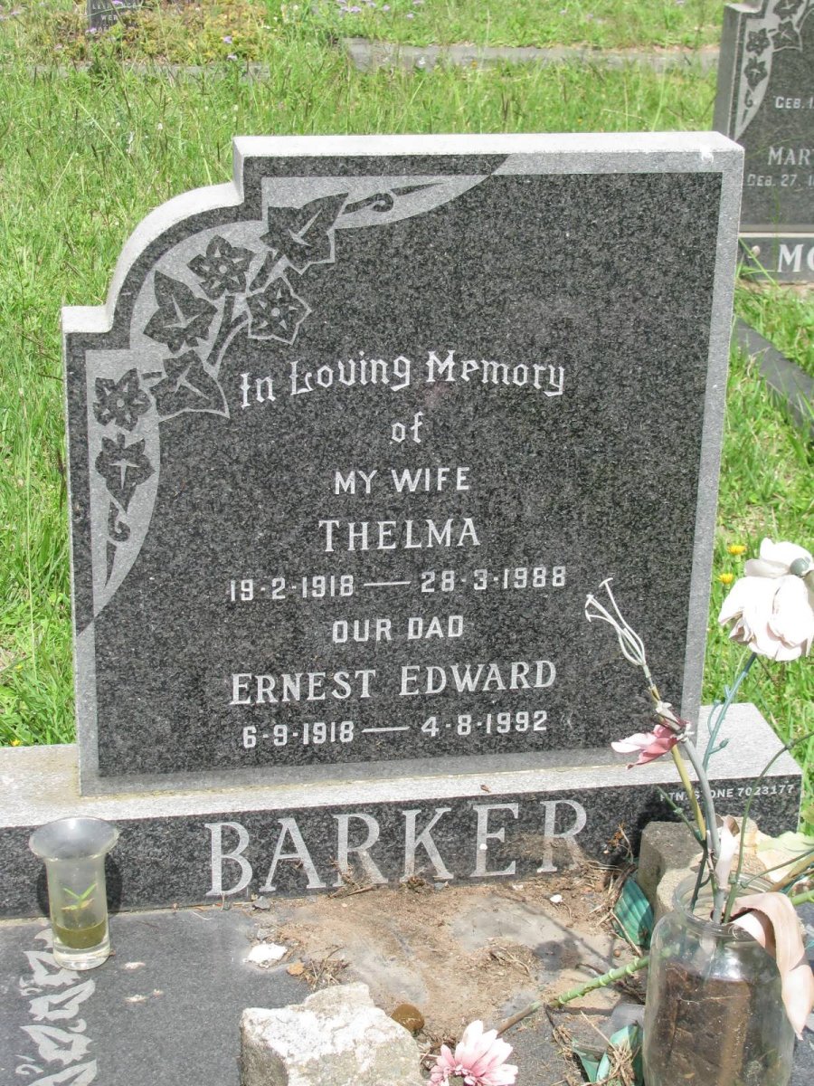 BARKER Ernest Edward 1918-1992 &amp; Thelma 1918-1988