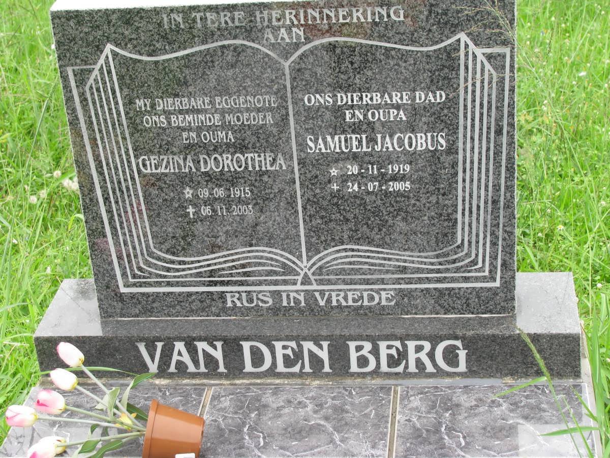 BERG Samuel Jacobus 1919-2005 &amp; Gezina Dorothea 1915-2003