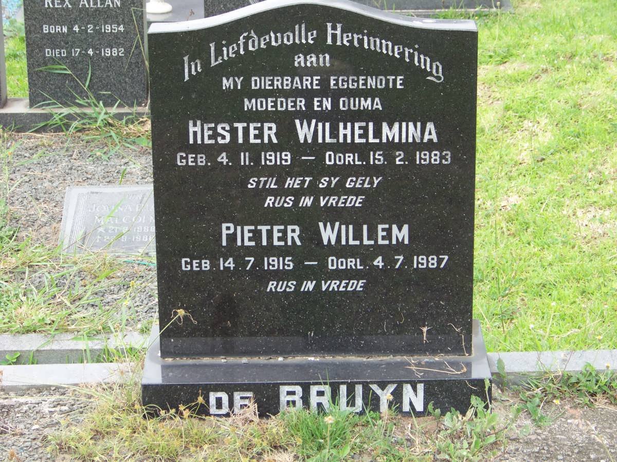 BRUYN Pieter Willem, de 1915-1987 &amp; Hester Wilhelmina 1919-1983