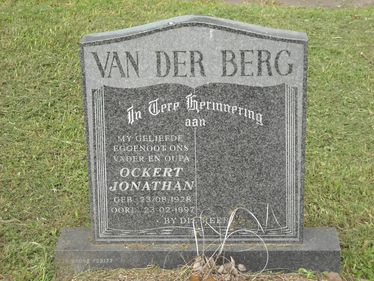 BERG Ockert Jonathan, van der 1928-1997