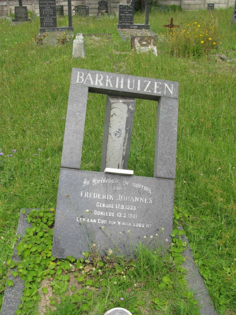 BARKHUIZEN Frederick Jacobus 1933-19?1