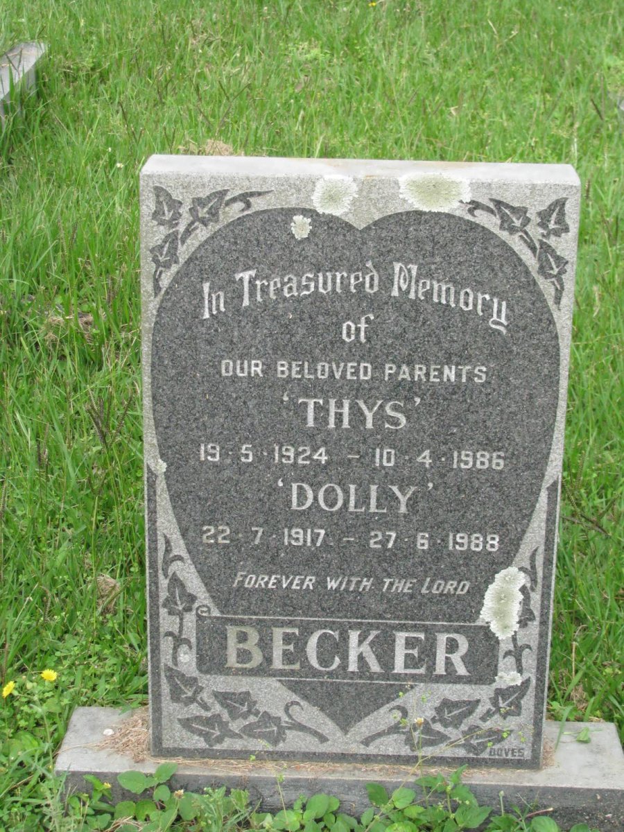 BECKER Thys 1924-1986 &amp; Dolly 1917-1988