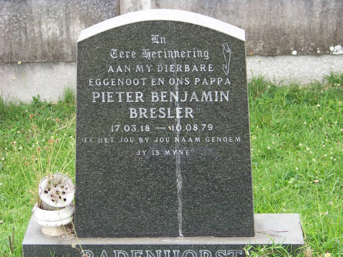 BADENHORST Pieter Benjamin Bresler 1918-1979