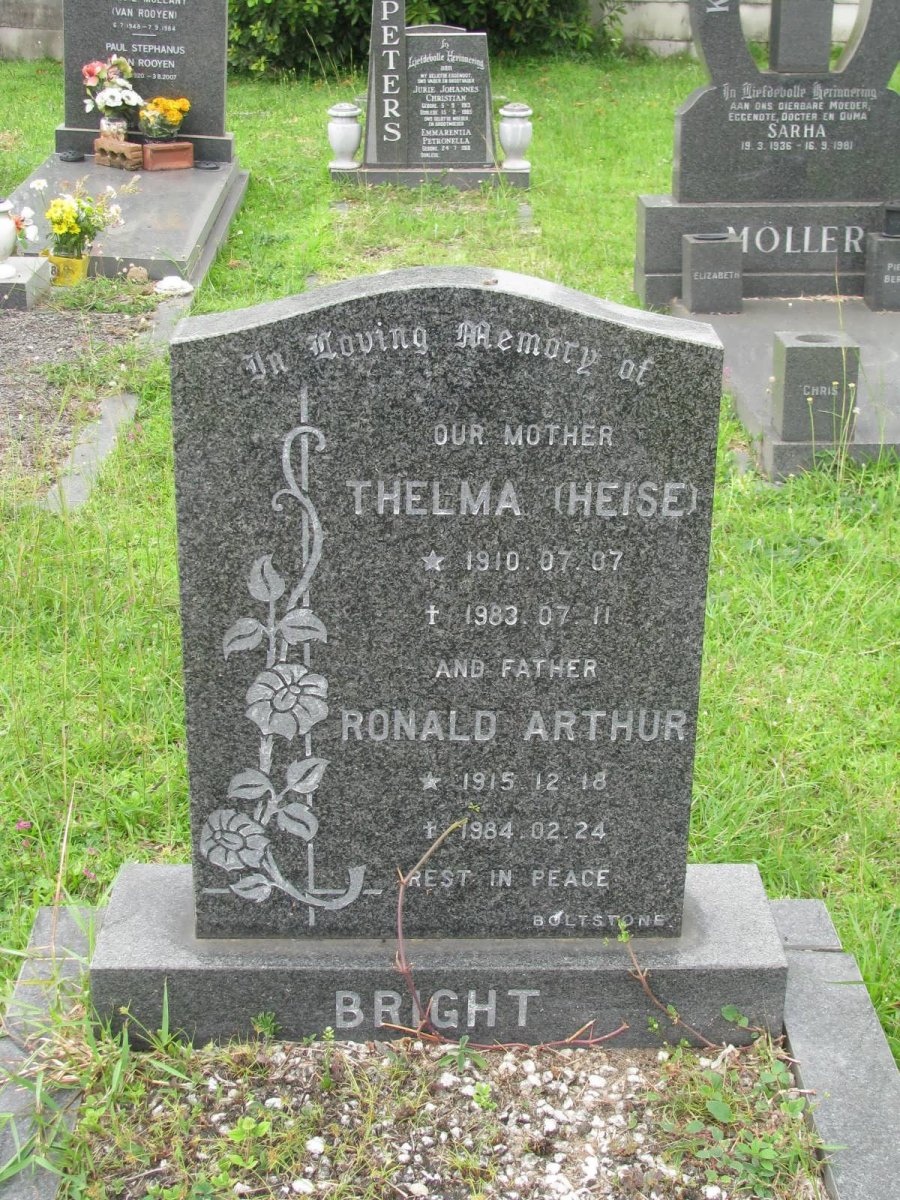 BRIGHT Ronald Arthur 1915-1984 &amp; Thelma 1910-1983