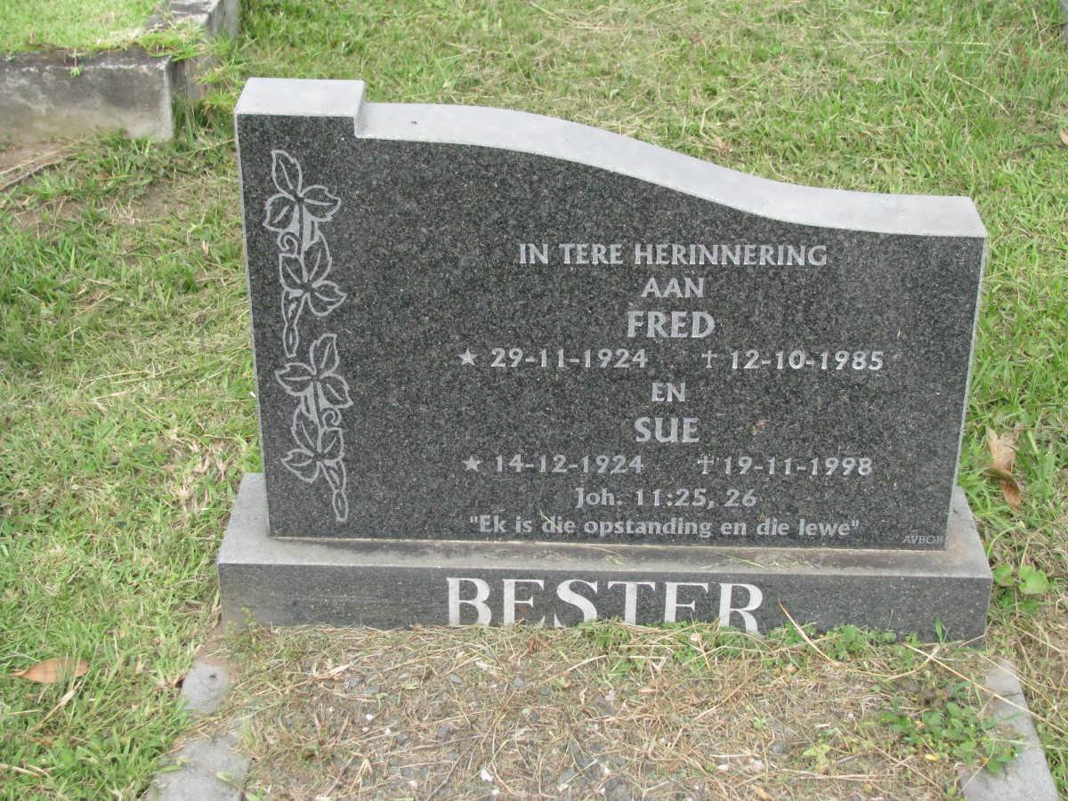 BESTER Fred 1924-1985 &amp; Sue 1924-1998
