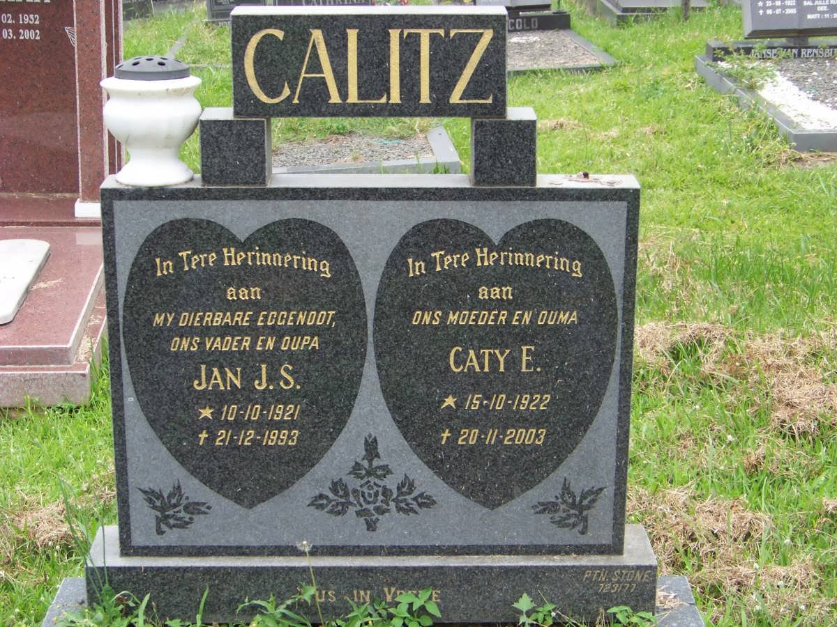 CALITZ Jan J.S. 1921-1993 &amp; Caty E. 1922-2003