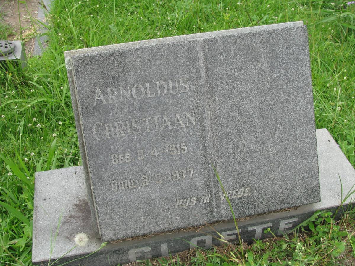 CLOETE Arnoldus Christiaan 1915-1977