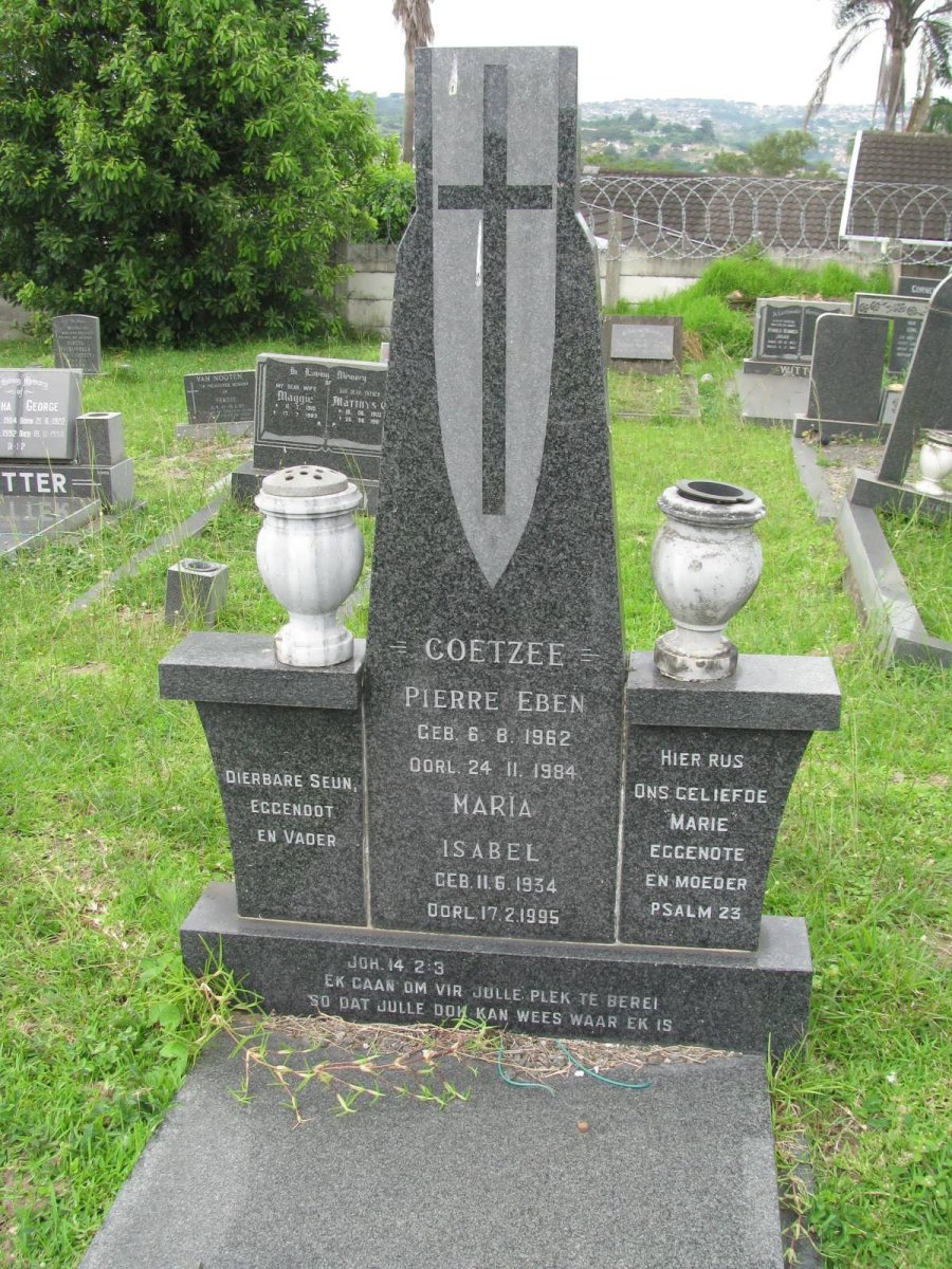 COETZEE Pierre Eben 1962-1984 :: COETZEE Maria Isabel 1934-1995