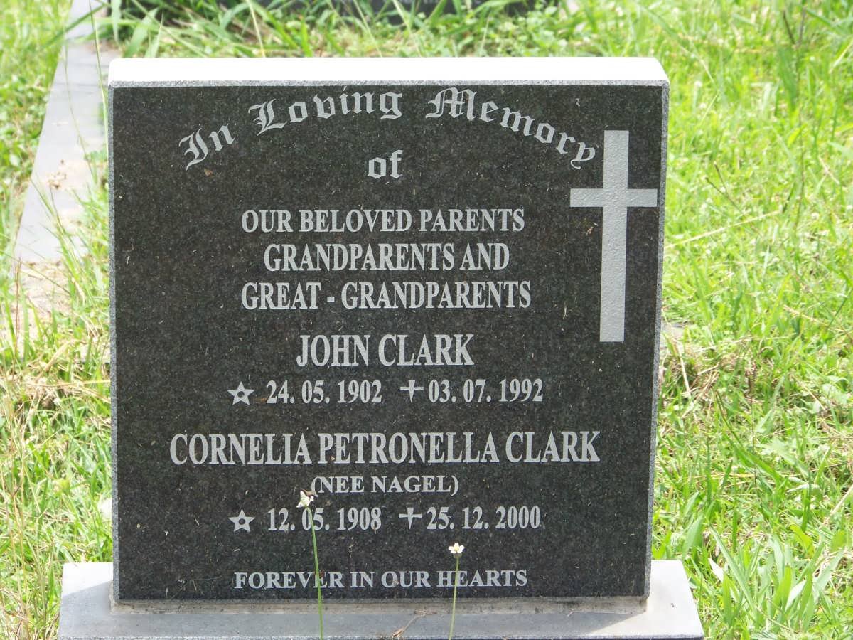 CLARK John 1902-1992 &amp; Cornelia Petronella NAGEL 1908-2000