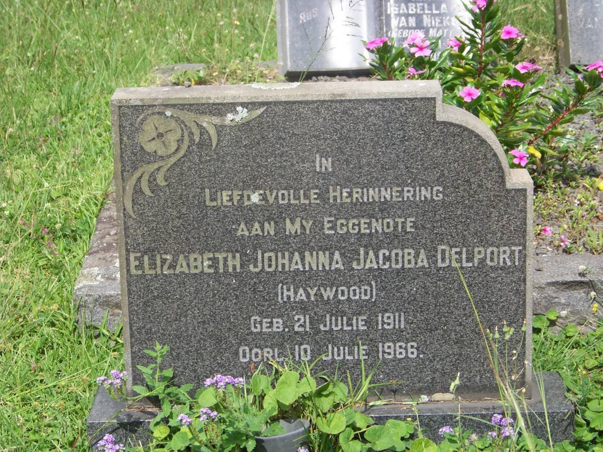 DELPORT Elizabeth Johanna Jacoba nee HAYWOOD 1911-1966