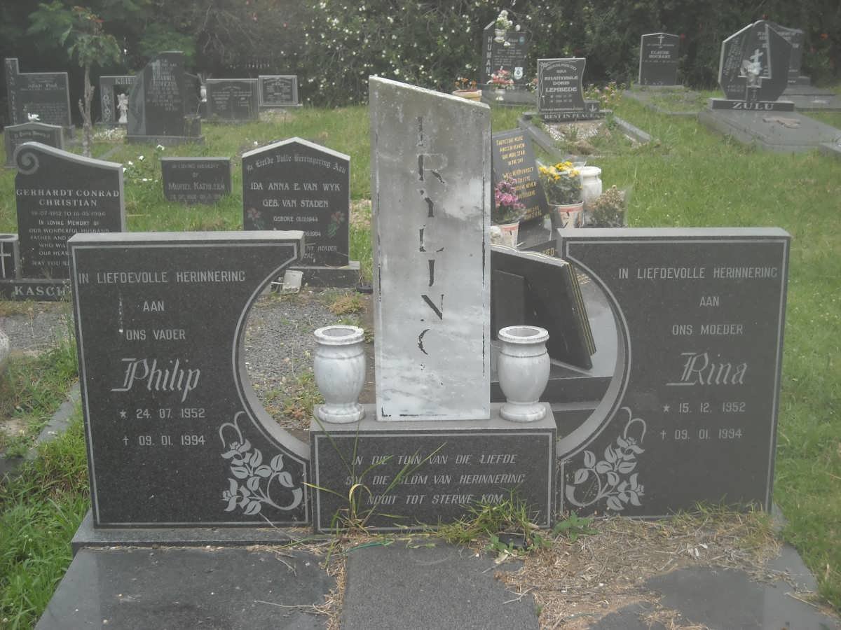FRYLING Philip 1952-1994 &amp; Rina 1952-1994