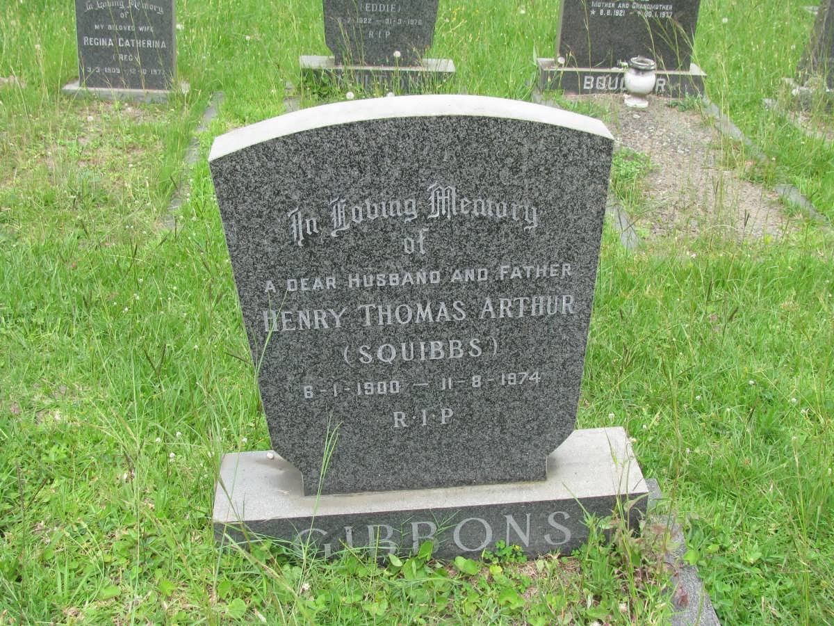 GIBBONS Henry Thomas Arthur 1900-1974
