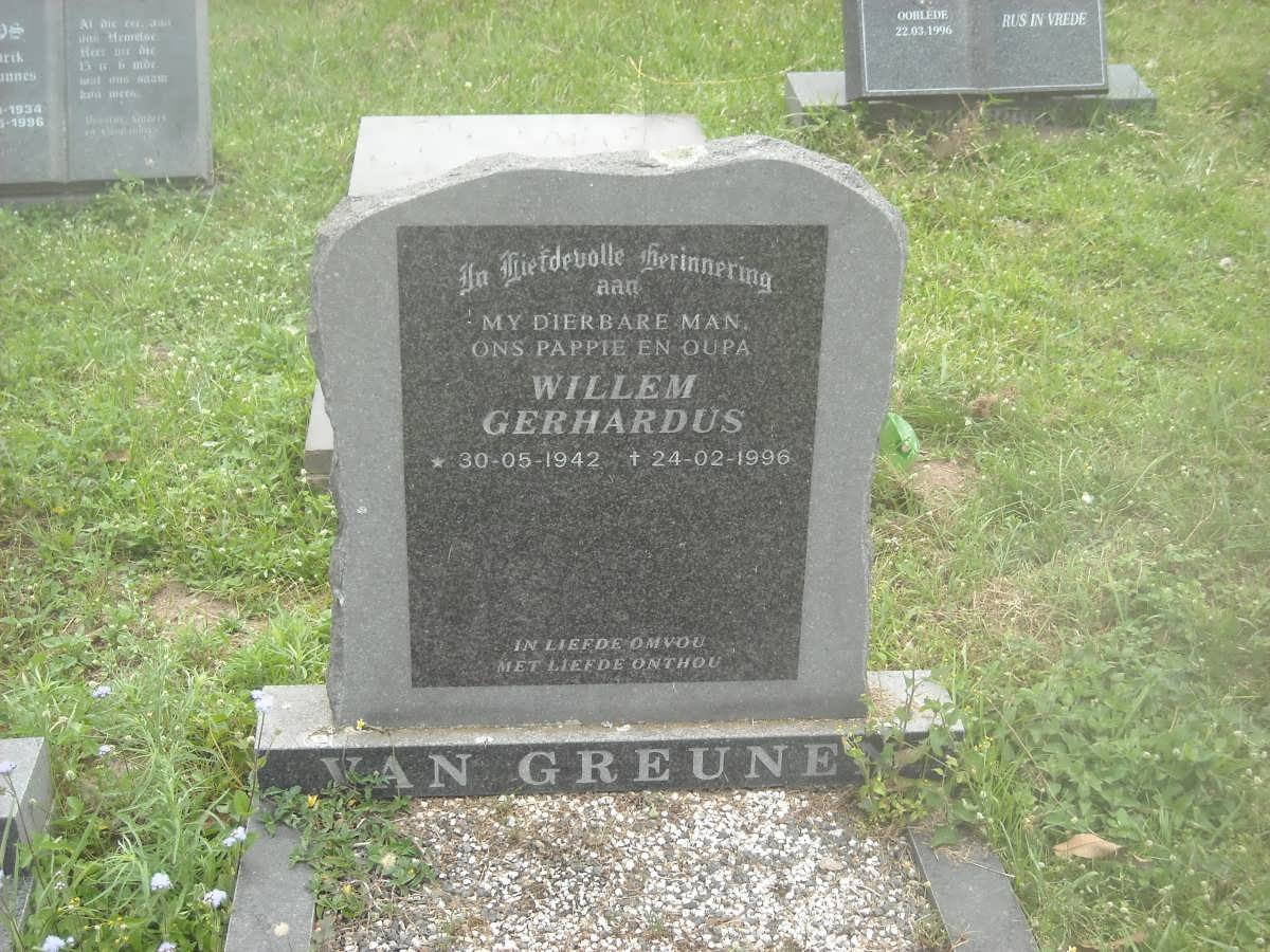 GREUNEN Willem Gerhardus, van 1942-1996