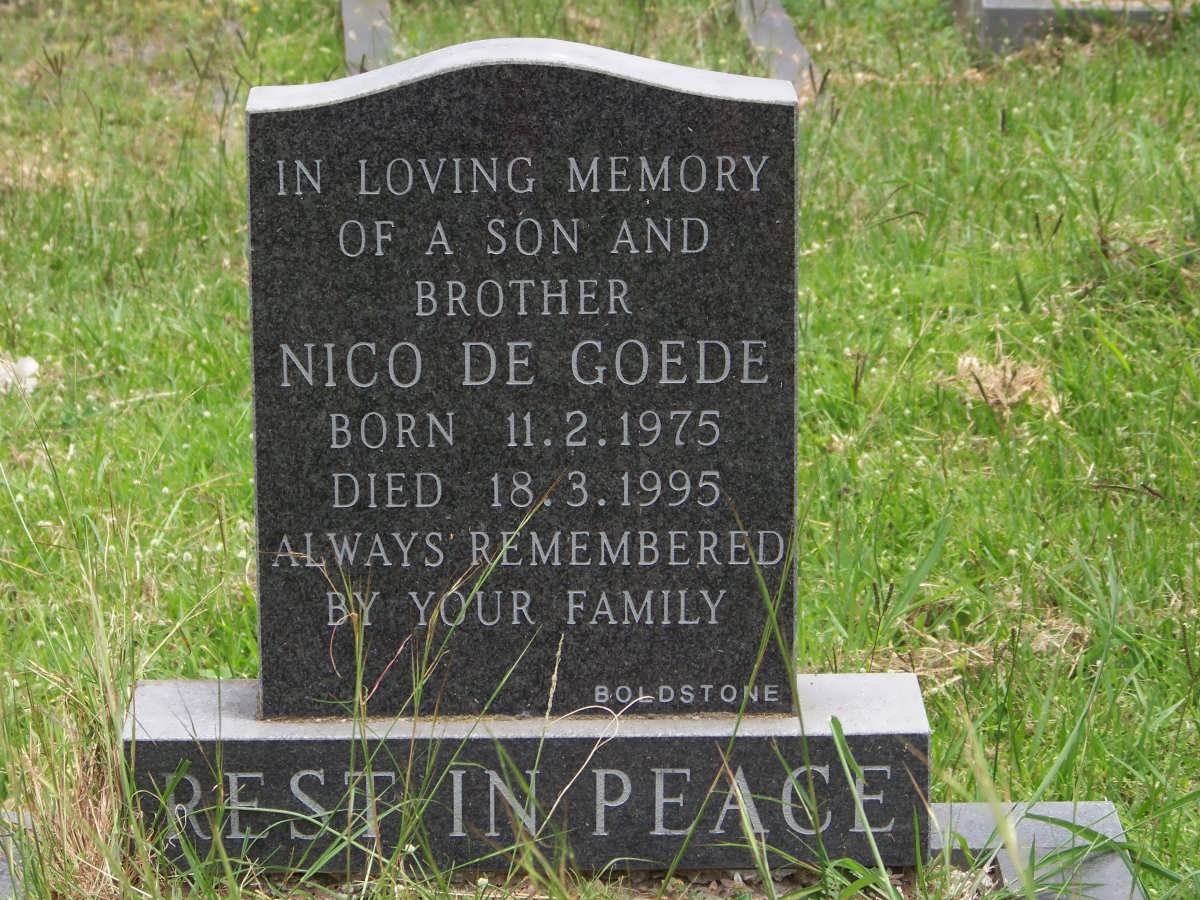 GOEDE Nico, de 1975-1995