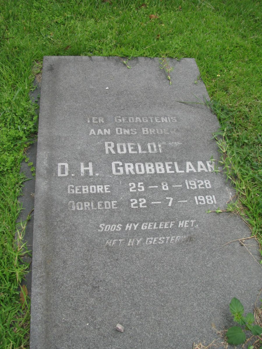 GROBBELAAR Roelof D.H. 1928-1981