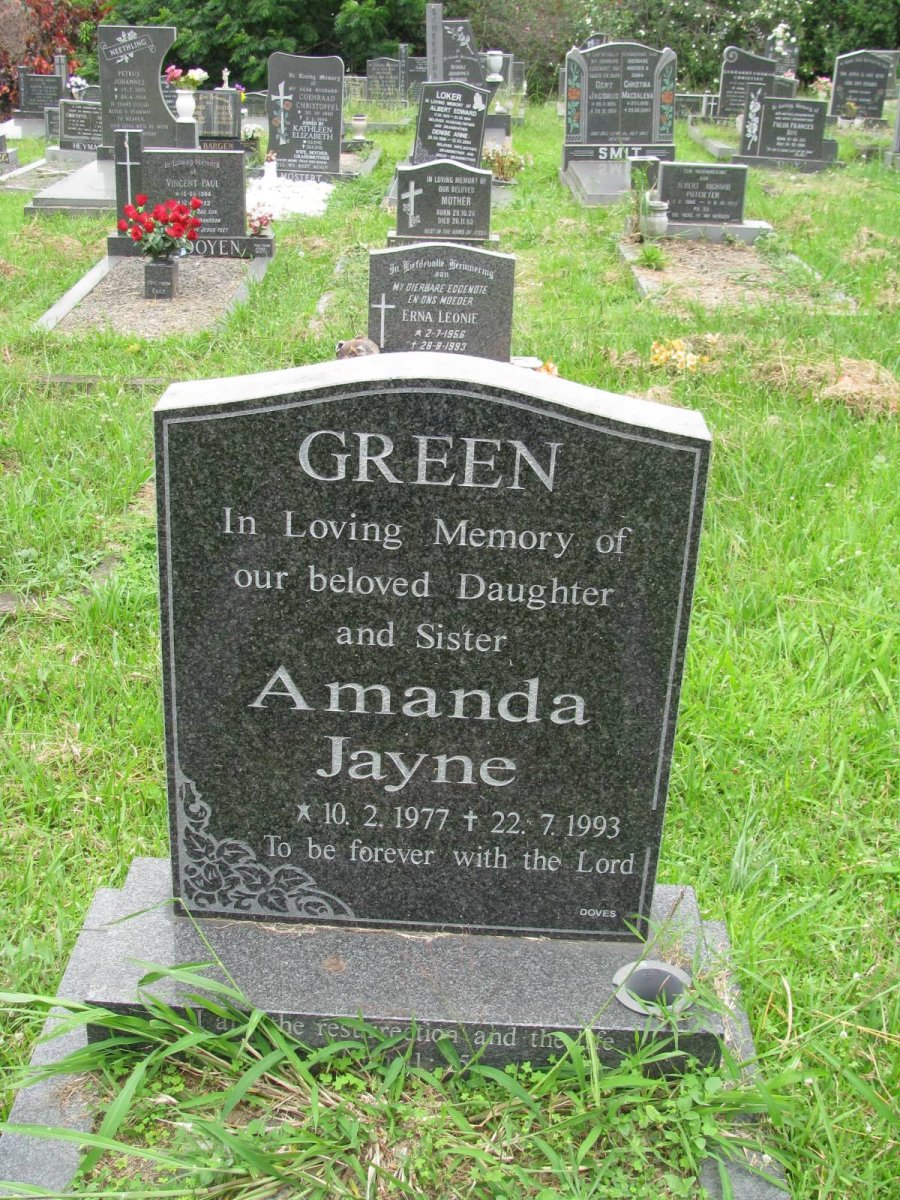 GREEN Amanda Jayne 1977-1993
