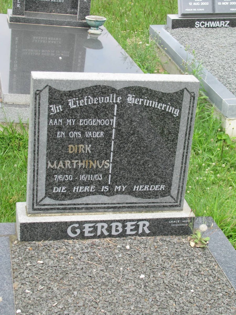 GERBER Dirk Marthinus 1930-2003