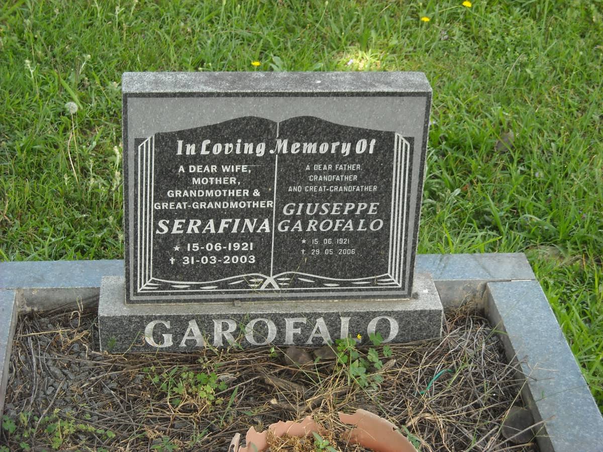 GAROFALO Giuseppe 1921-2006 &amp; Serafina 1921-2003