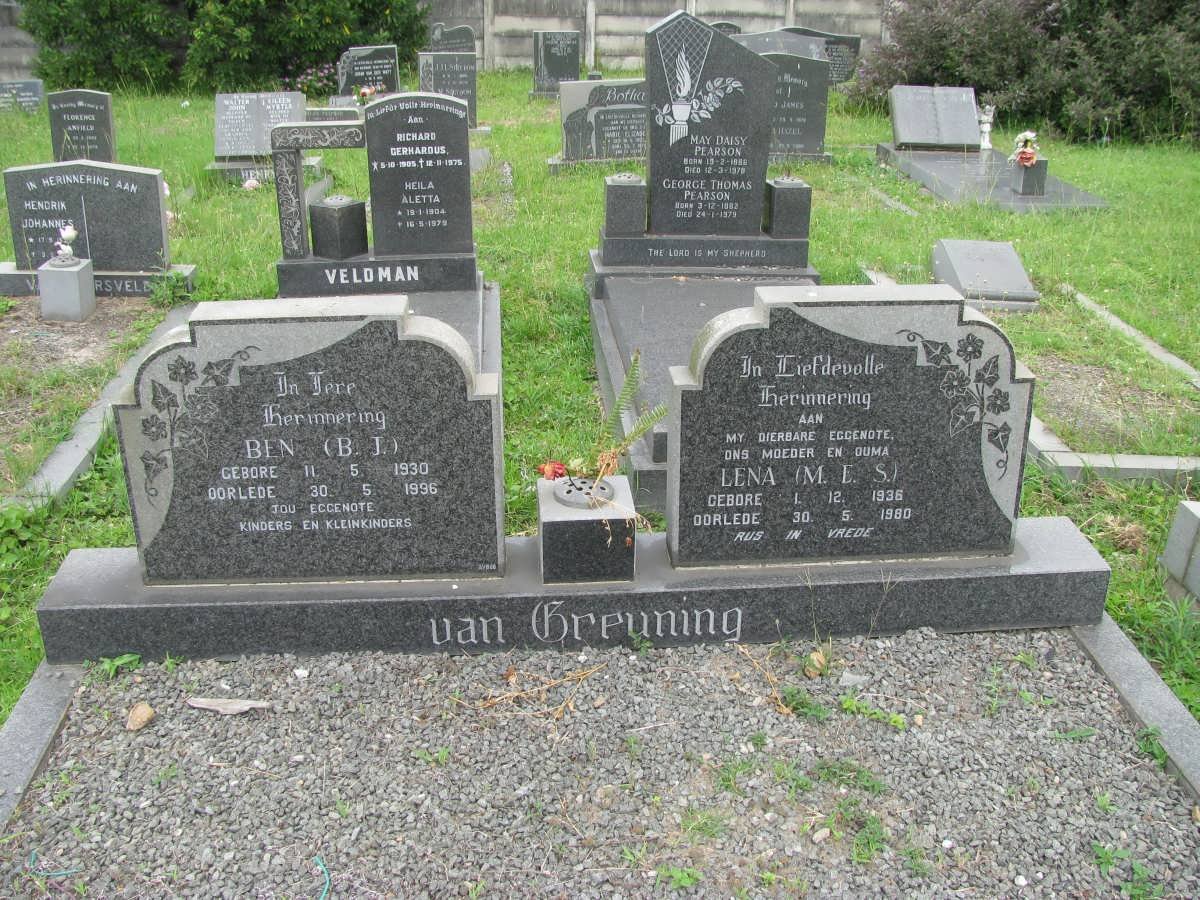 GREUNING B.J., van 1930-1996 &amp; M.E.S. 1936-1980