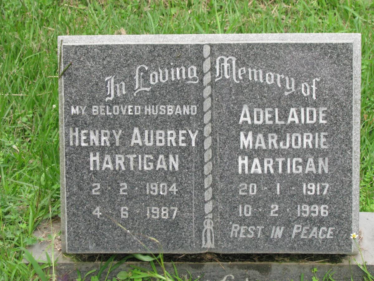 HARTIGAN Henry Aubrey 1904-1987 &amp; Adelaide Marjorie 1917-1996