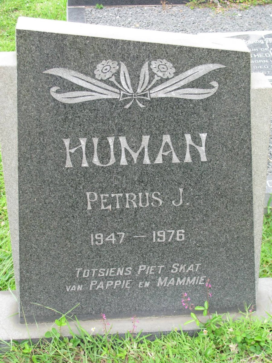 HUMAN Petrus J. 1947-1976