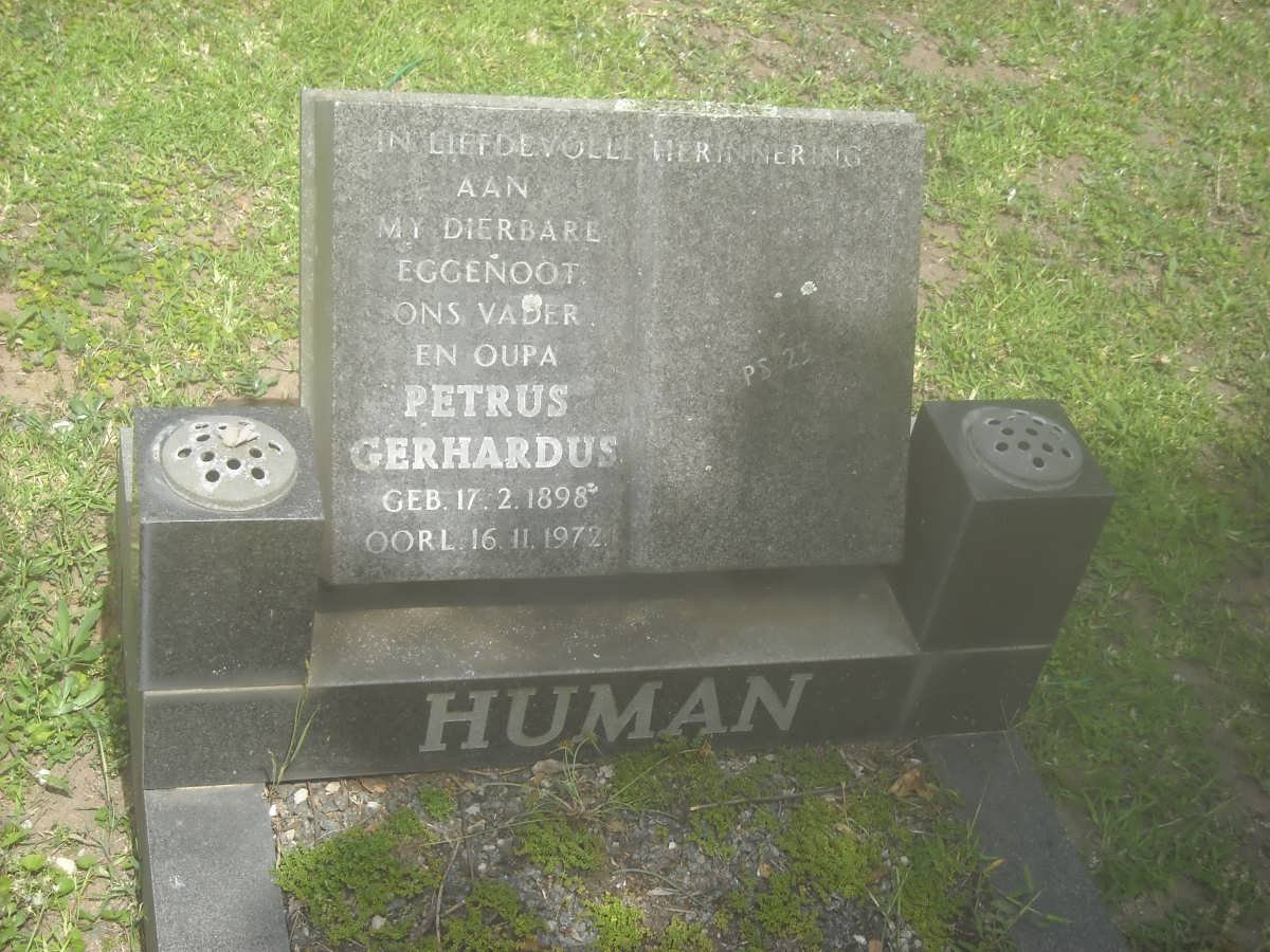 HUMAN Petrus Gerhardus 1898-1972