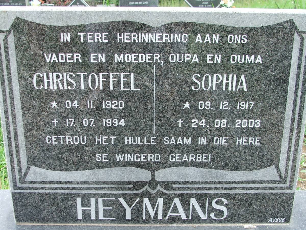 HEYMANS Christoffel 1920-1994 &amp; Sophia 1917-2003