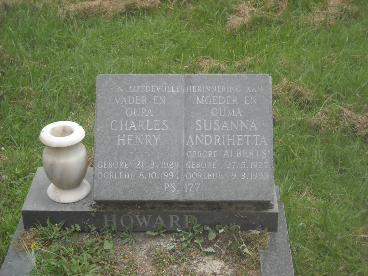 HOWARD Charles Henry 1929-1994 &amp; Susanna Andrihetta ALBERTS 1927-1993