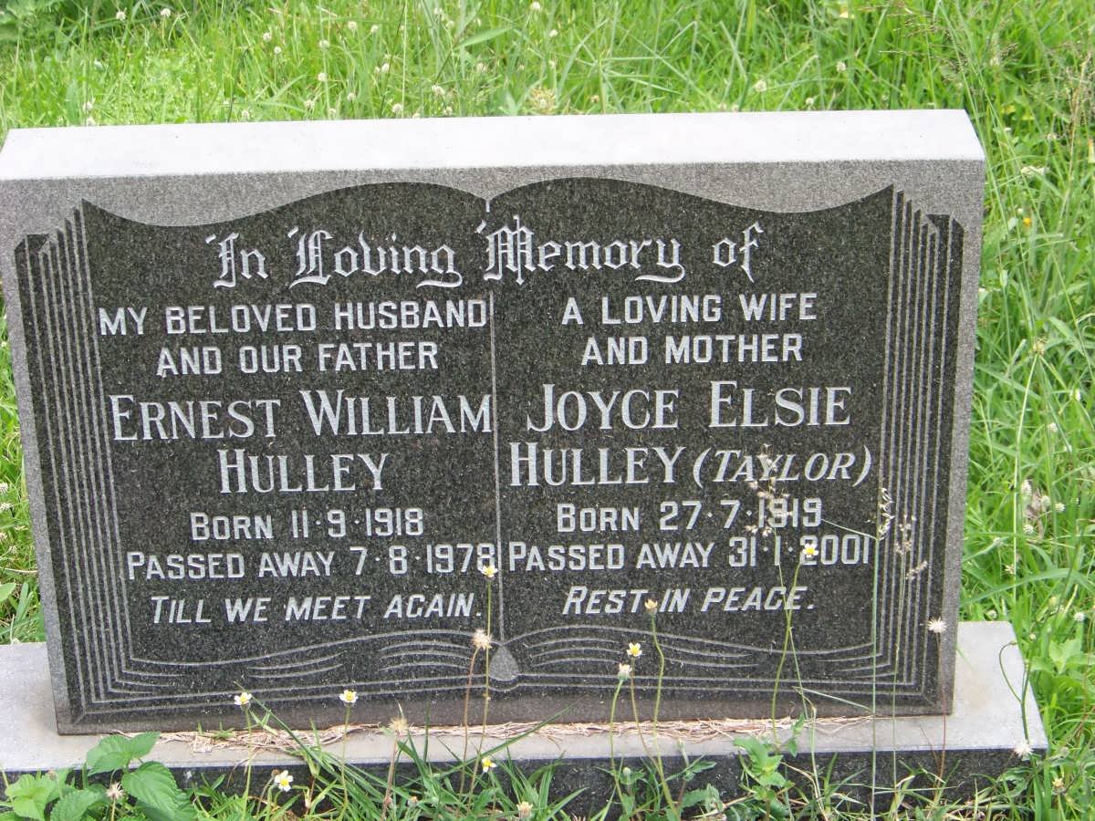 HULLEY Ernest William 1918-1978 &amp; Joyce Elsie TAYLOR 1919-2001