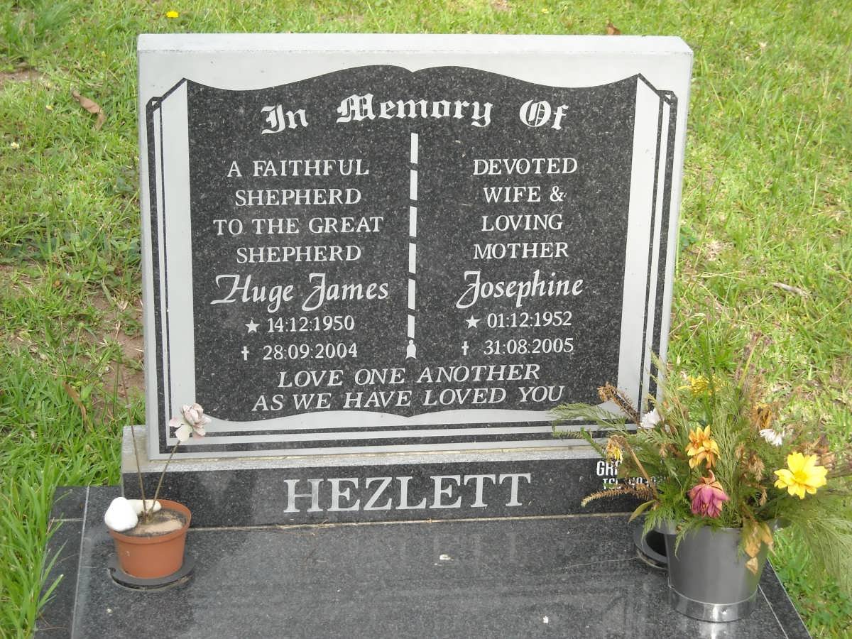 HEZLETT Hugh James 1950-2004 &amp; Josephine 1952-2005