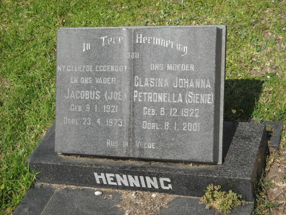 HENNING Jacobus 1921-1973 &amp; Clasina Johanna Petronella 1922-2001