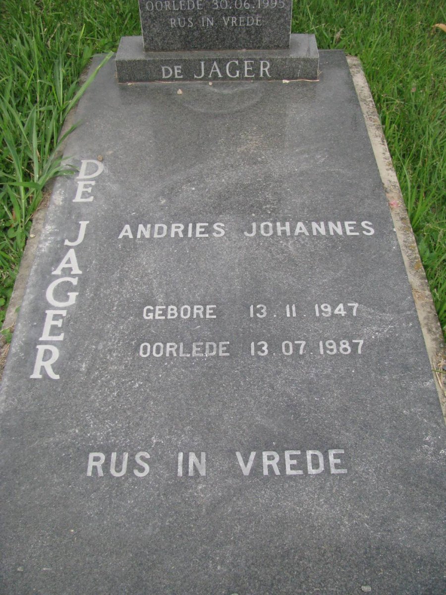 JAGER Andries Johannes, de 1947-1987 &amp; Magrietha Albertha 1928-1995