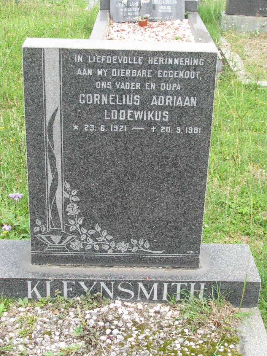 KLEYNSMITH Cornelius Adriaan Lodewikus 1921-1981