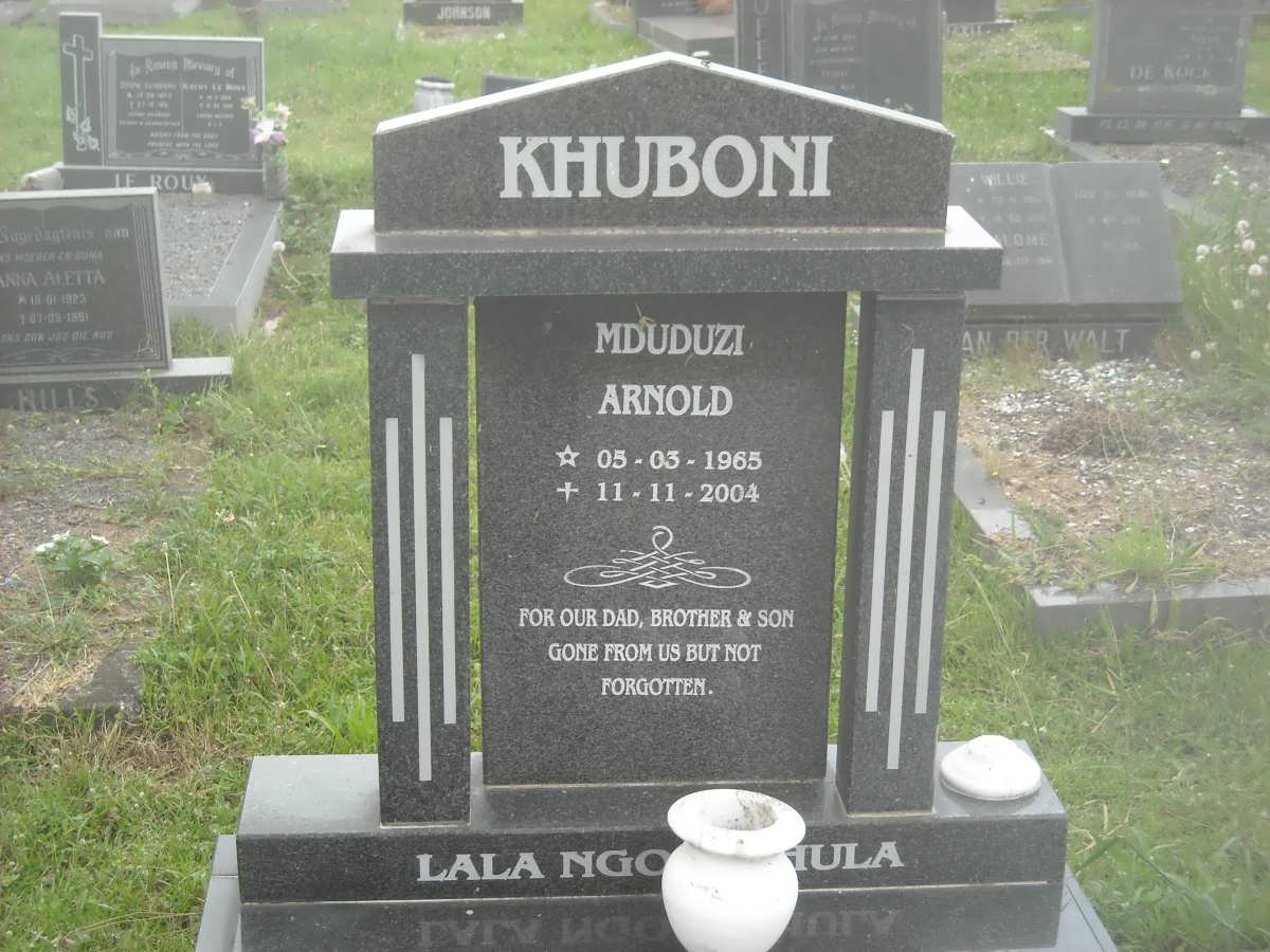 KHUBONI Mduduzi Arnold 1965-2004