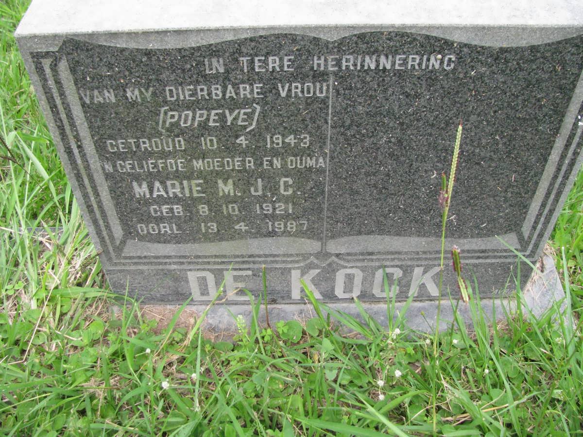 KOCK Marie M.J.C., de 1921-2987
