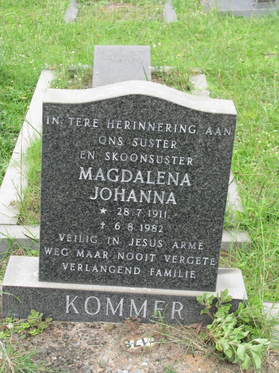 KOMMER Magdalena Johanna 1911-1982