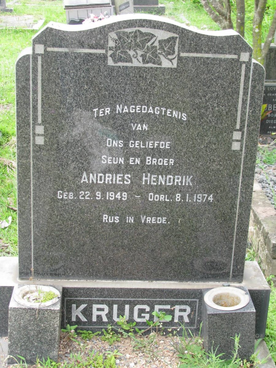 KRUGER Andries Hendrik 1949-1974