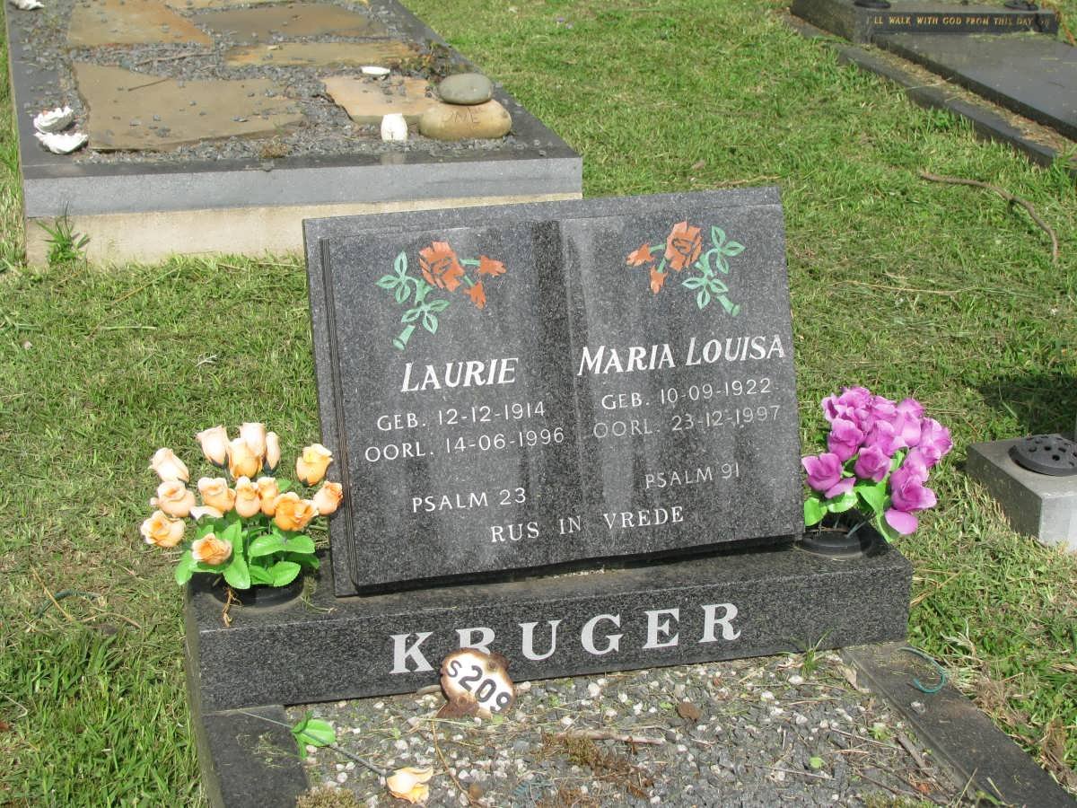KRUGER Laurie 1914-1996 &amp; Maria Louisa 1922-1997