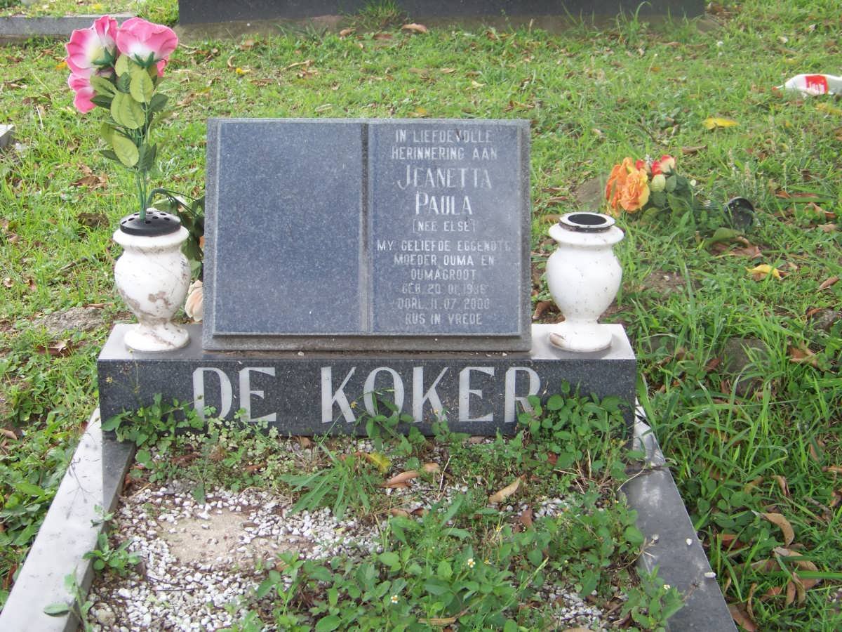KOKER Jeanetta Paula, de nee ELSE 19??-2000