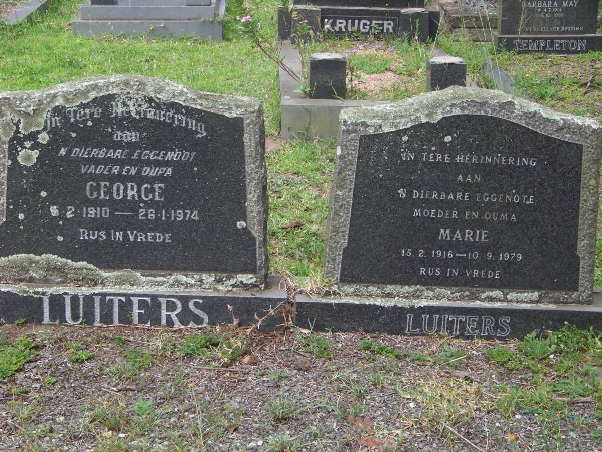LUITERS George 1910-1974 &amp; Marie 1916-1979