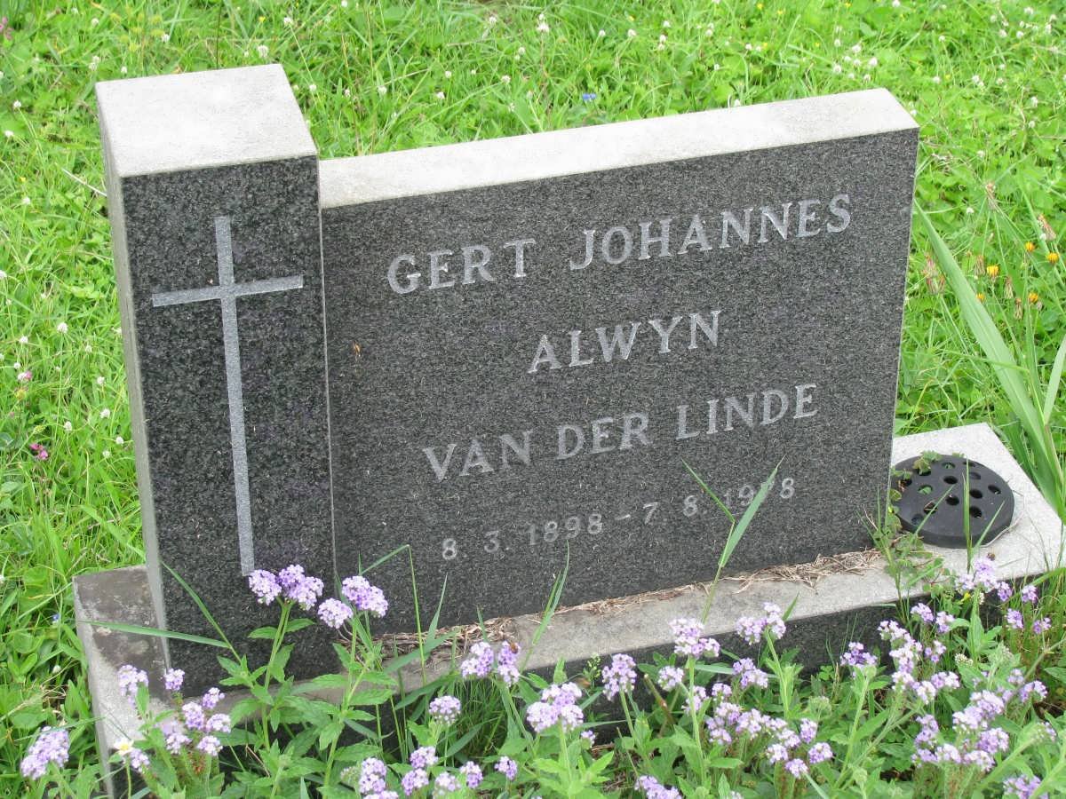 LINDE Gert Johannes Alwyn, van der 1898-19?8
